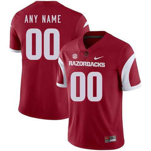 Men%27s Arkansas Razorbacks Customized Red College Football Jersey